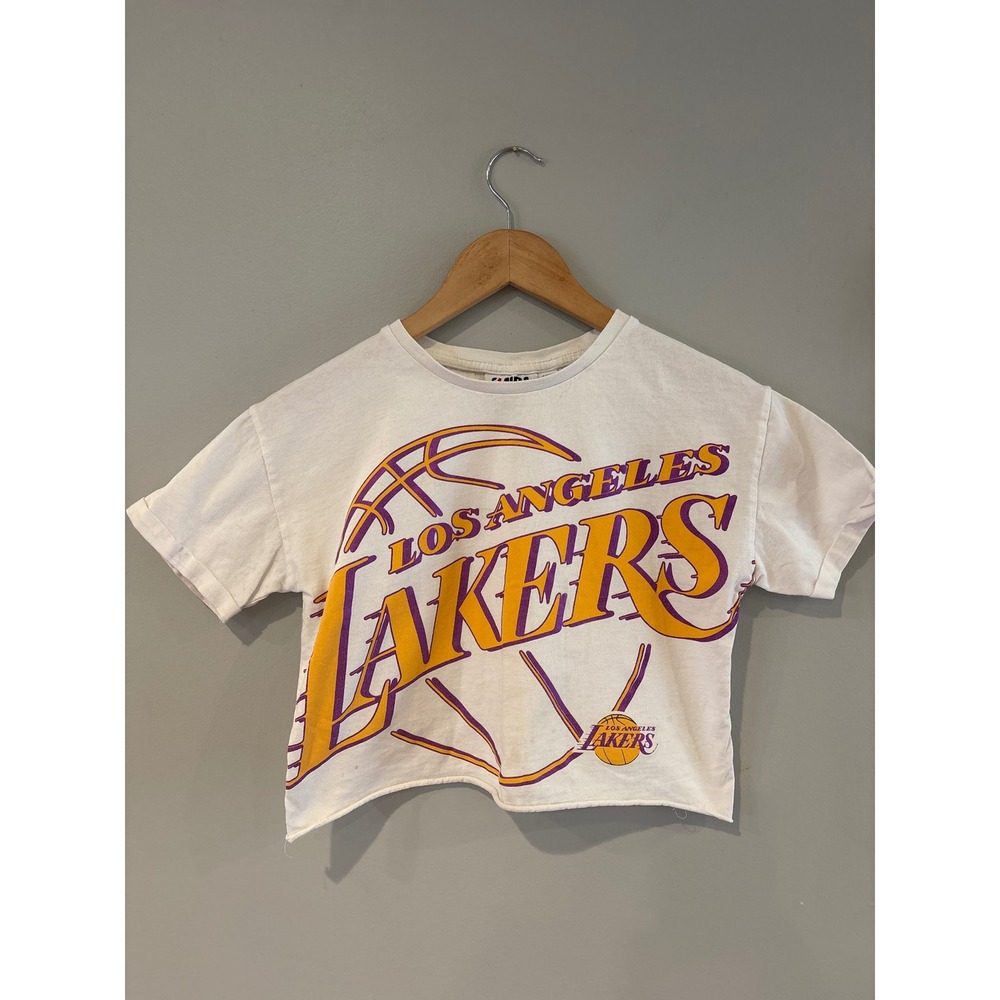 NBA Los Angeles Lakers Kids White Cropped Graphic T-Shirt Size 10-11 Years